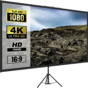 VEVOR 16:9 Beamer Leinwand 4K HD PrĂ€sentationswand Stativ ProjektionsflĂ€che 227x127cm Rolloleinwand â160-Grad-Betrachtungswinkel Leinwand 200-250cm höhenverstellbar ideal fĂŒr Heimkino Tagungsraum